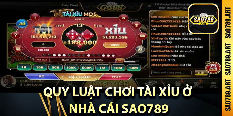 Quy luật chơi tài xỉu ở nhà cái Sao789